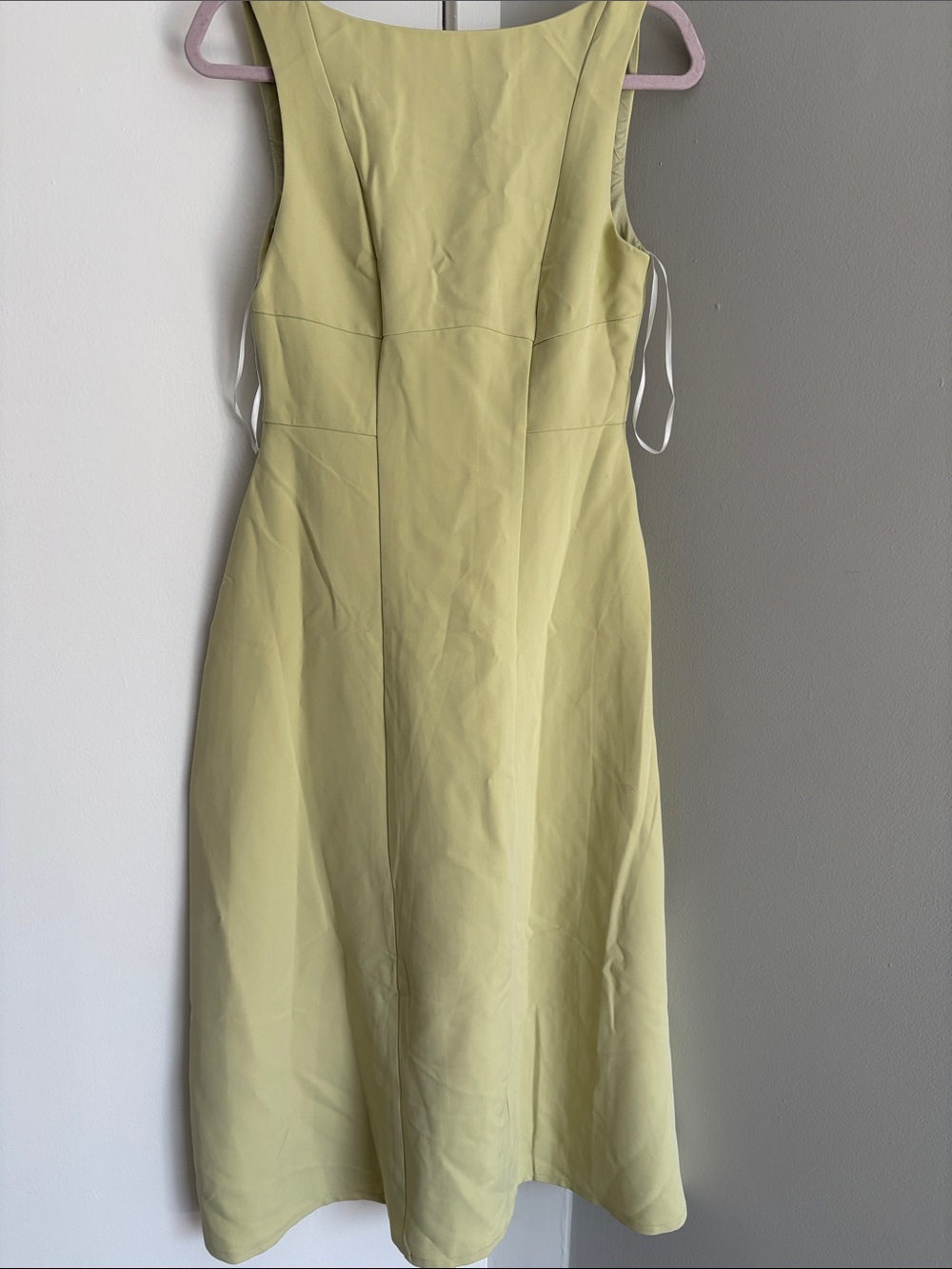 Sleeveless Midi A-Line Dress in Light Lime